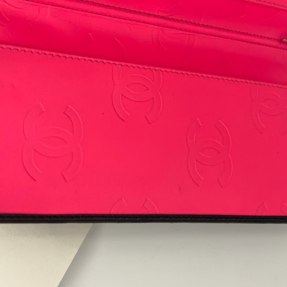 CHANEL Cambon Quilted Checkbook Wallet w/Bright Pink Interior and Entrupy COA - Picture 11 of 15